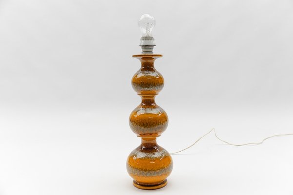 Orange Ceramic Table Lamp Base from Kaiser Leuchten, Germany, 1960s-KQB-1821064