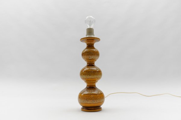 Orange Ceramic Table Lamp Base from Kaiser Leuchten, Germany, 1960s-KQB-1822259