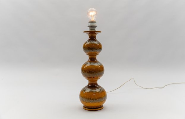 Orange Ceramic Table Lamp Base from Kaiser Leuchten, Germany, 1960s-KQB-1821064