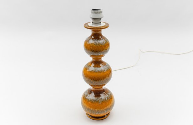 Orange Ceramic Table Lamp Base from Kaiser Leuchten, Germany, 1960s-KQB-1821064