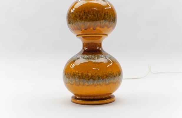 Orange Ceramic Table Lamp Base from Kaiser Leuchten, Germany, 1960s-KQB-1821064