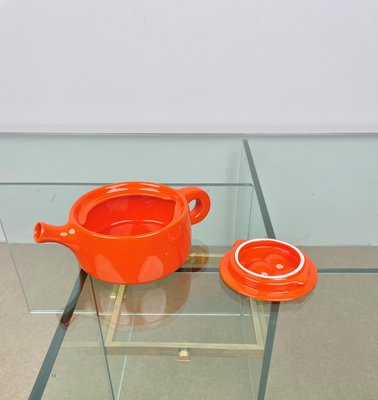 Orange Ceramic Tea Set by Liisi Beckmann for Gabbianelli, Italy, 1960s, Set of 6-LYQ-1171269