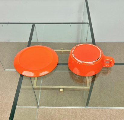 Orange Ceramic Tea Set by Liisi Beckmann for Gabbianelli, Italy, 1960s, Set of 6-LYQ-1171269