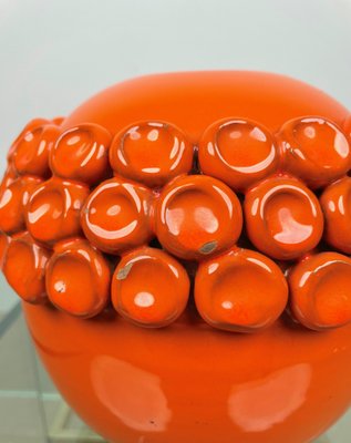 Orange Ceramic Vase by Enzo Bioli for Il Picchio, Italy, 1960s-LYQ-1171266