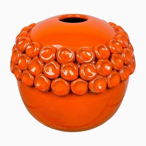 Orange Ceramic Vase by Enzo Bioli for Il Picchio, Italy, 1960s-LYQ-1171266