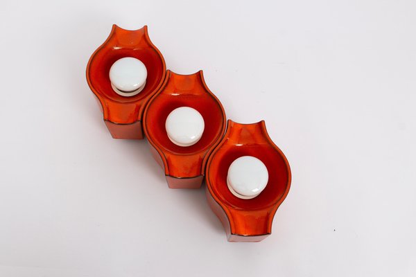 Orange Ceramic Wall Light by Cari Zalloni, 1970s-UGR-1783847