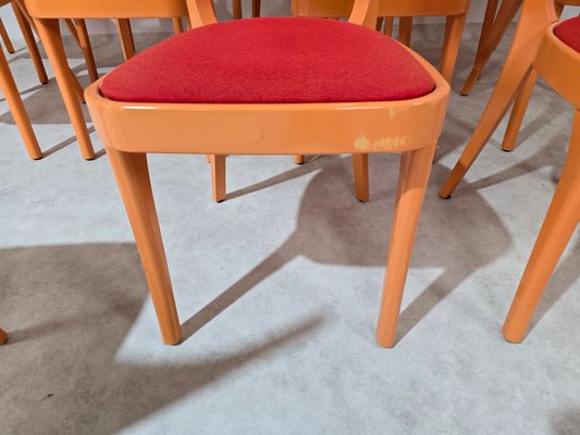 Orange Chairs by Joamin Baumann for Baumann, Paris, 1970s, Set of 12-DOA-2041774