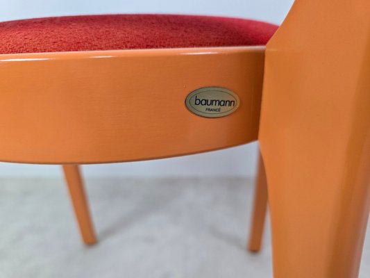 Orange Chairs by Joamin Baumann for Baumann, Paris, 1970s, Set of 12-DOA-2041774