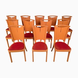 Orange Chairs by Joamin Baumann for Baumann, Paris, 1970s, Set of 12-DOA-2041774