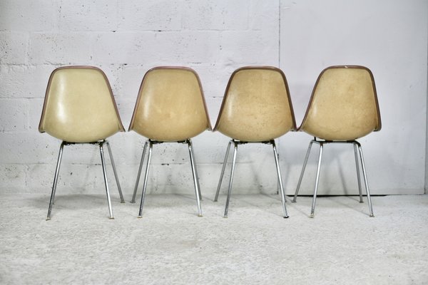 Orange Chairs by Ray and Charles Eames for Herman Miller Edition, 1960s, Set of 4-MAO-1764796