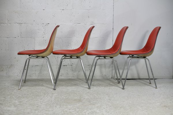 Orange Chairs by Ray and Charles Eames for Herman Miller Edition, 1960s, Set of 4-MAO-1764796