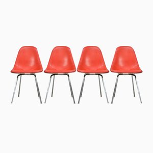 Orange Chairs by Ray and Charles Eames for Herman Miller Edition, 1960s, Set of 4-MAO-1764796