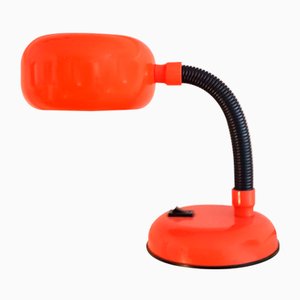 Orange Desk Lamp with Swan Neck, 1970s-QDP-1293417