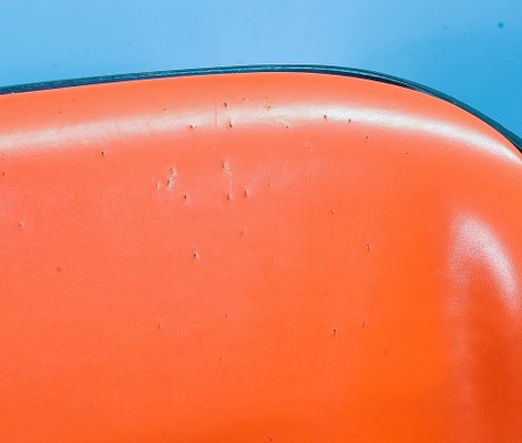 Orange Dining Chairs on Chrome Pedestal attributed to Rudi Verelst for Novalux, 1960s, Set of 6-IXC-1384085