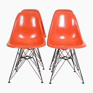 Orange DSR Chairs by Charles Eames, 2000s, Set of 4-MTD-1757677