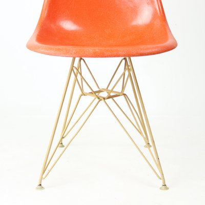 Orange Eiffel Shell Chair by Charles and Ray Eames for Herman Miller, 1960s-UL-1755691