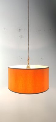 Orange Fabric Suspension Light with Gold Silk Cord-QLH-1175102