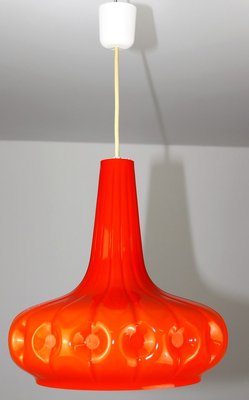 Orange Glass Ceiling Lamp by Peill & Putzler, 1960s-ZWH-910530