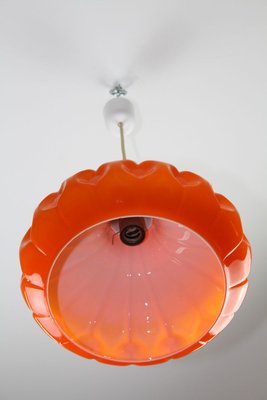 Orange Glass Ceiling Lamp by Peill & Putzler, 1960s-ZWH-910530