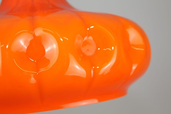 Orange Glass Ceiling Lamp by Peill & Putzler, 1960s-ZWH-910530