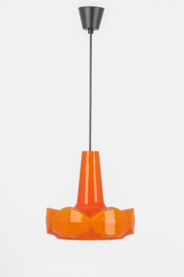 Orange Glass Pendant Light attributed to Peill Putzler, Germany, 1970s-UGR-1446851