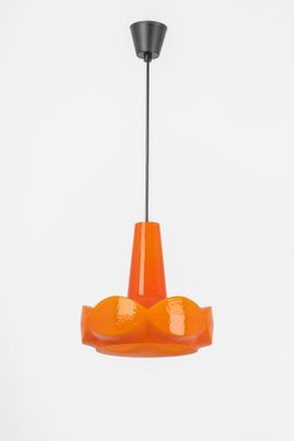 Orange Glass Pendant Light attributed to Peill Putzler, Germany, 1970s-UGR-1446851