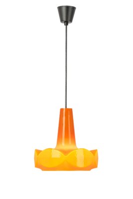 Orange Glass Pendant Light attributed to Peill Putzler, Germany, 1970s-UGR-1446851