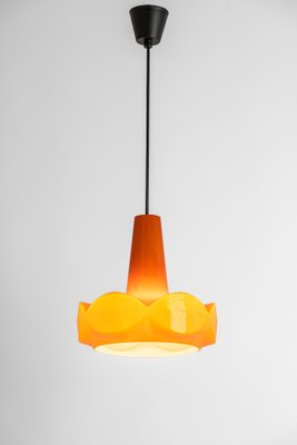 Orange Glass Pendant Light attributed to Peill Putzler, Germany, 1970s-UGR-1446851