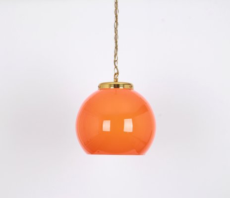 Orange Glass Pendant Light by Peill Putzler, Germany, 1970-UGR-1086321