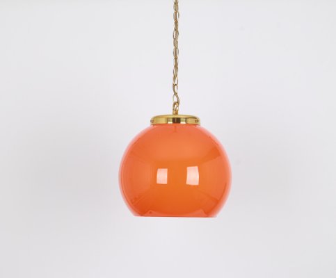 Orange Glass Pendant Light by Peill Putzler, Germany, 1970-UGR-1086321