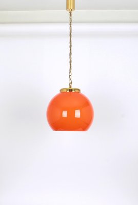 Orange Glass Pendant Light by Peill Putzler, Germany, 1970-UGR-1086321