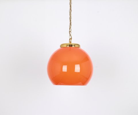 Orange Glass Pendant Light by Peill Putzler, Germany, 1970-UGR-1086321