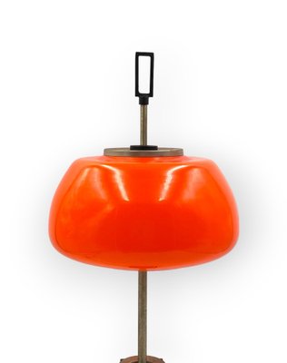 Orange Glass Table / Desk Lamp attributed to Oscar Torlasco for Lumi, 1960s-TXN-1762858