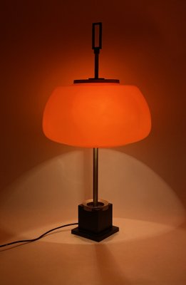 Orange Glass Table / Desk Lamp attributed to Oscar Torlasco for Lumi, 1960s-TXN-1762858