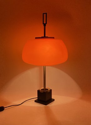 Orange Glass Table / Desk Lamp attributed to Oscar Torlasco for Lumi, 1960s-TXN-1762858