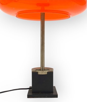 Orange Glass Table / Desk Lamp attributed to Oscar Torlasco for Lumi, 1960s-TXN-1762858