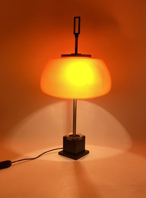 Orange Glass Table / Desk Lamp attributed to Oscar Torlasco for Lumi, 1960s-TXN-1762858