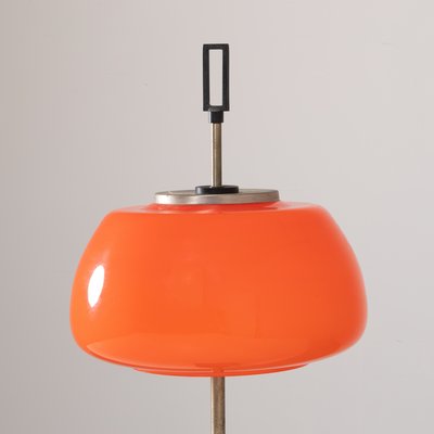 Orange Glass Table / Desk Lamp attributed to Oscar Torlasco for Lumi, 1960s-TXN-1762858