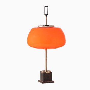 Orange Glass Table / Desk Lamp attributed to Oscar Torlasco for Lumi, 1960s-TXN-1762858