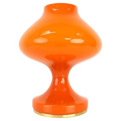 Orange Glass Table Lamp attributed to Valasske Mezirici, 1970s-TZ-1422362