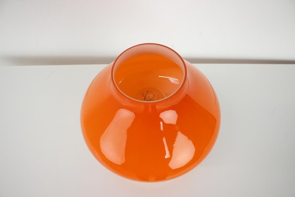 Orange Glass Table Lamp attributed to Valasske Mezirici, 1970s-TZ-1422362