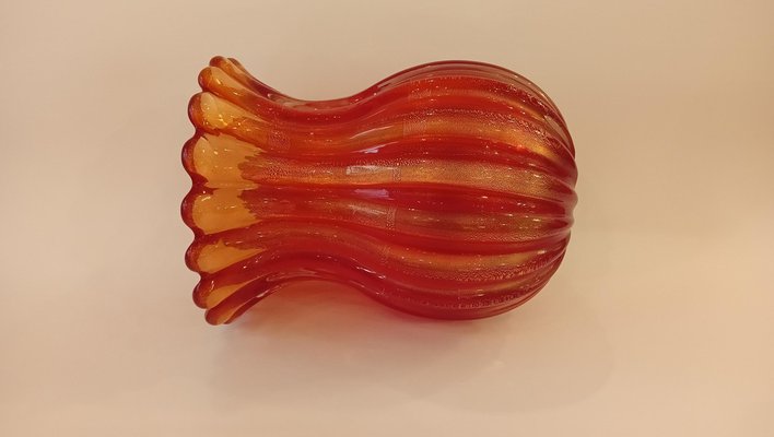 Orange Glass Vase by Archimede Seguso, Italy, 1970s-TKR-1819350