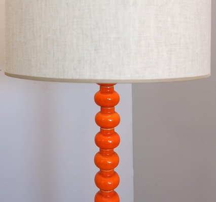 Orange Glazed Ceramic Floor Lamp, 1970s-FGA-933658