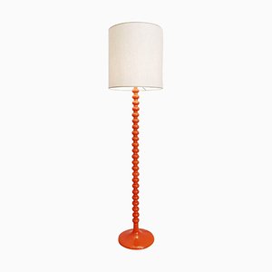 Orange Glazed Ceramic Floor Lamp, 1970s-FGA-933658