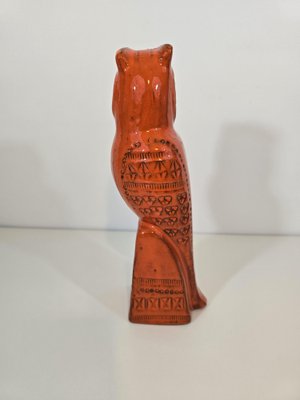 Orange Glazed Ceramic Owl attributed to Aldo Londi for Bitossi-DOA-2041351