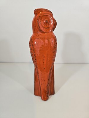 Orange Glazed Ceramic Owl attributed to Aldo Londi for Bitossi-DOA-2041351