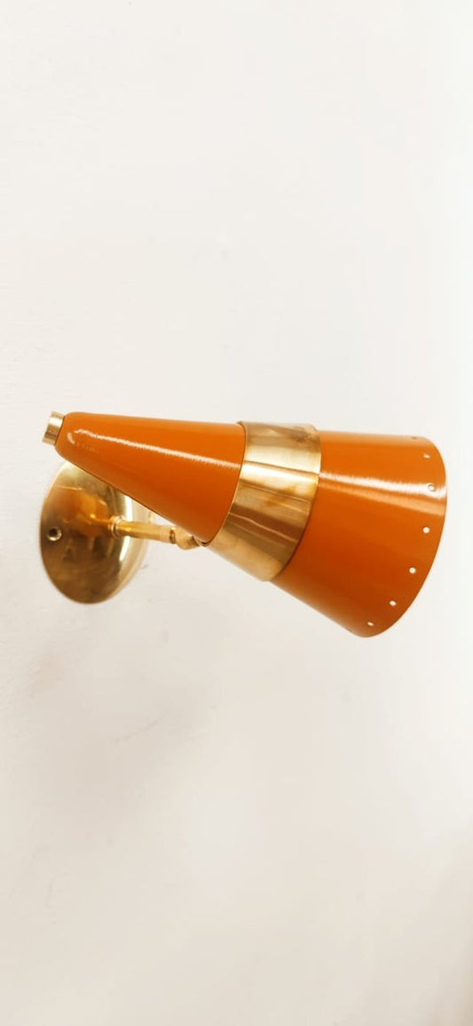 Orange & Gold Adjustable Cone Sconce