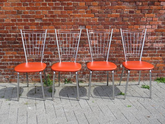 Orange Happy Diner Chairs, Germany, 1960s, Set of 4-UKG-1382262