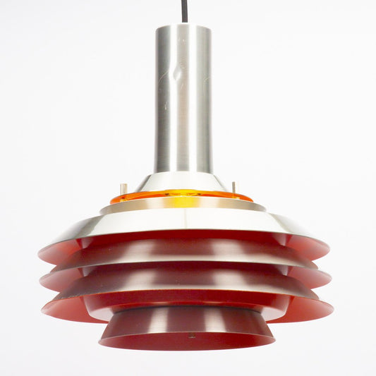 Orange Metal Pendant Lamp by Carl Thore for Granhaga