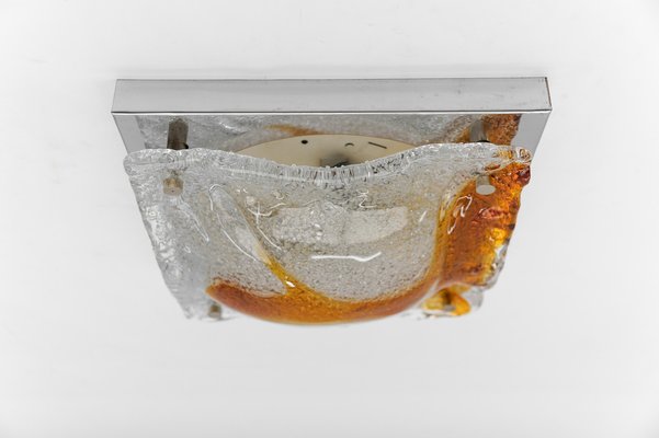 Orange Murano Glass Flush Mount Sconce, Italy, 1960s-KQB-1757014